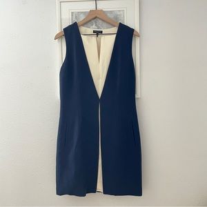 Rag & Bone Sheath Vest Dress Navy Blue Size 8 Medium Pockets Lined Made in USA
